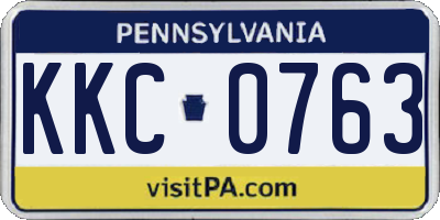PA license plate KKC0763