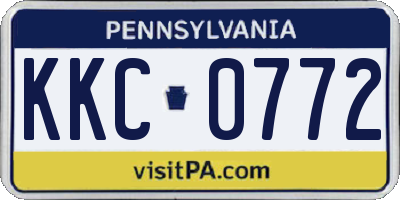 PA license plate KKC0772