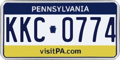 PA license plate KKC0774