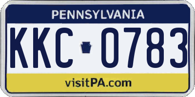 PA license plate KKC0783