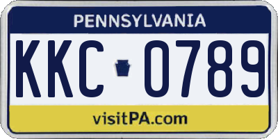 PA license plate KKC0789