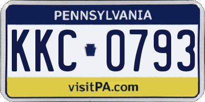 PA license plate KKC0793