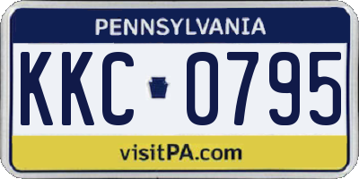 PA license plate KKC0795