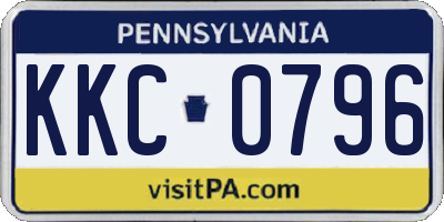 PA license plate KKC0796