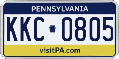 PA license plate KKC0805