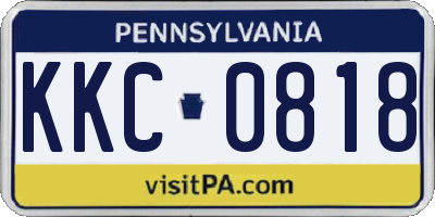 PA license plate KKC0818