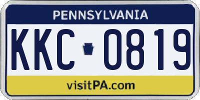 PA license plate KKC0819