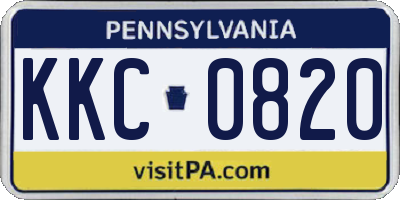 PA license plate KKC0820