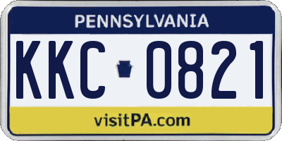 PA license plate KKC0821