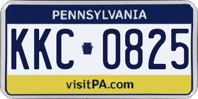 PA license plate KKC0825