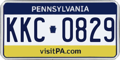 PA license plate KKC0829