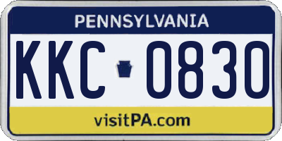 PA license plate KKC0830