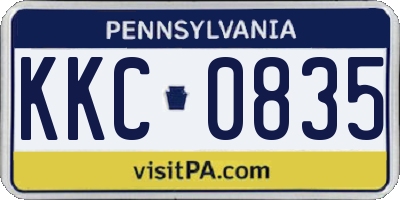 PA license plate KKC0835