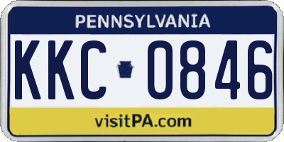PA license plate KKC0846