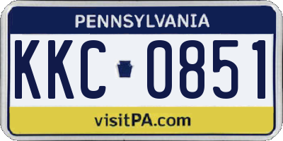 PA license plate KKC0851