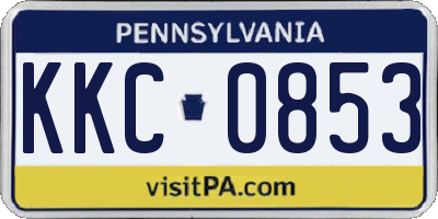 PA license plate KKC0853