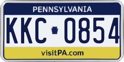 PA license plate KKC0854