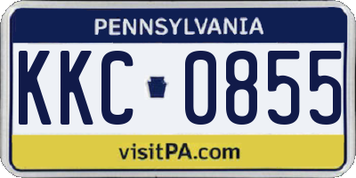 PA license plate KKC0855