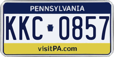 PA license plate KKC0857