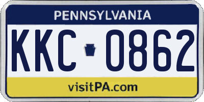 PA license plate KKC0862