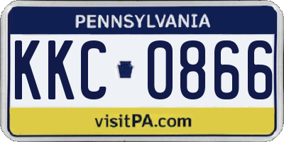 PA license plate KKC0866
