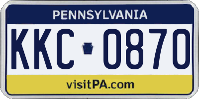 PA license plate KKC0870