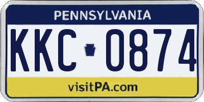 PA license plate KKC0874