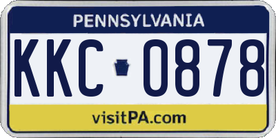 PA license plate KKC0878