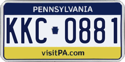 PA license plate KKC0881