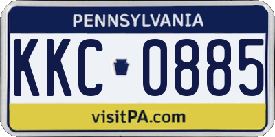 PA license plate KKC0885
