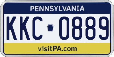 PA license plate KKC0889