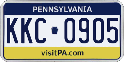 PA license plate KKC0905