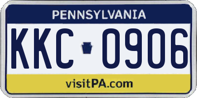 PA license plate KKC0906