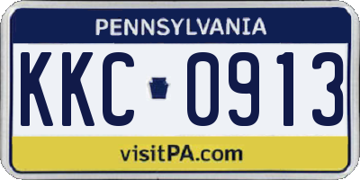 PA license plate KKC0913