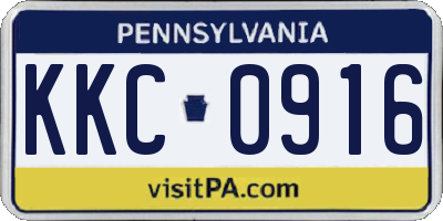 PA license plate KKC0916