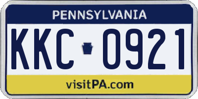 PA license plate KKC0921