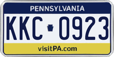 PA license plate KKC0923