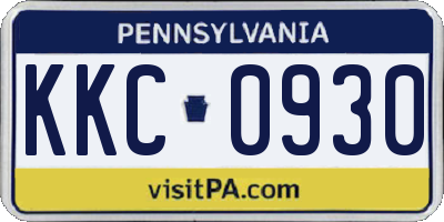 PA license plate KKC0930