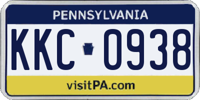 PA license plate KKC0938