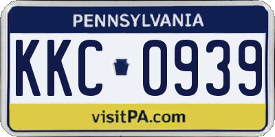 PA license plate KKC0939