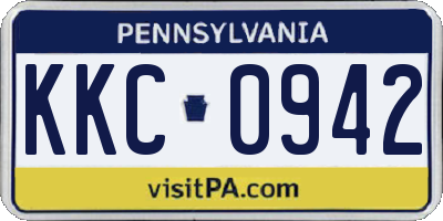 PA license plate KKC0942