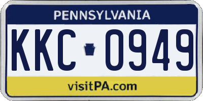 PA license plate KKC0949