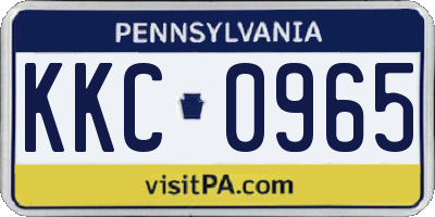 PA license plate KKC0965