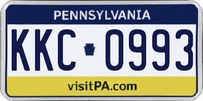 PA license plate KKC0993