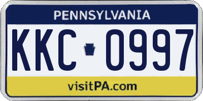 PA license plate KKC0997