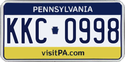 PA license plate KKC0998