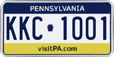 PA license plate KKC1001