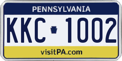 PA license plate KKC1002