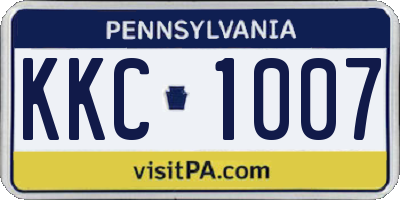 PA license plate KKC1007
