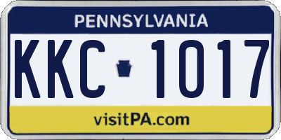 PA license plate KKC1017
